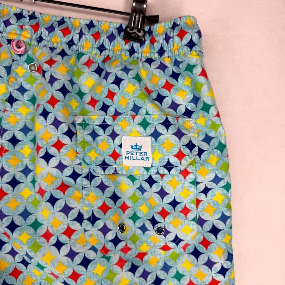 Peter‎ Millar Mens Lined Star Print Swim Shorts Size M